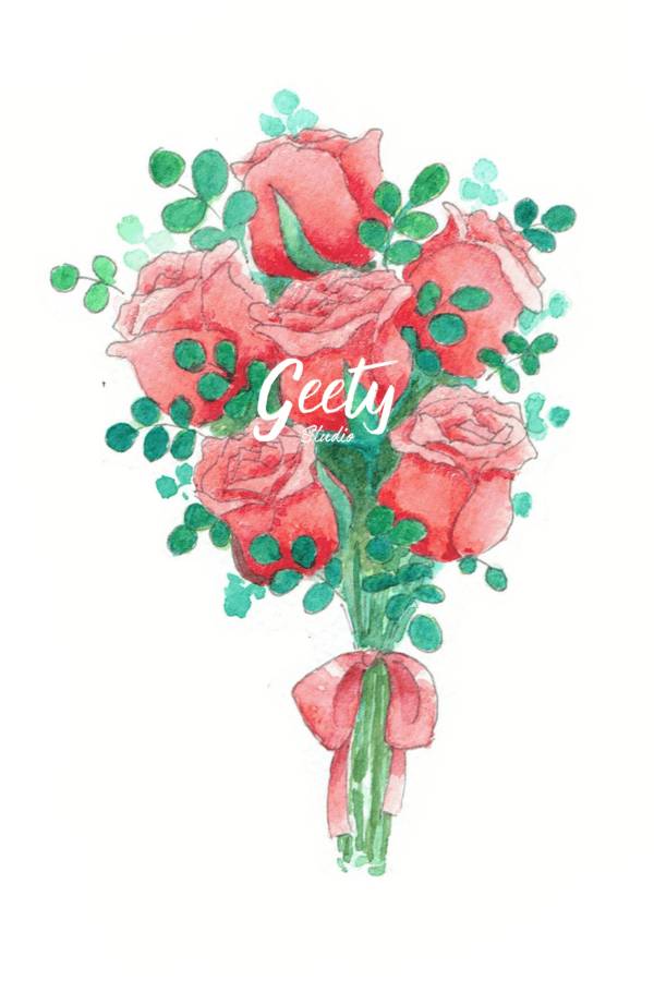Red Valentine's rose bouquet thumbnail